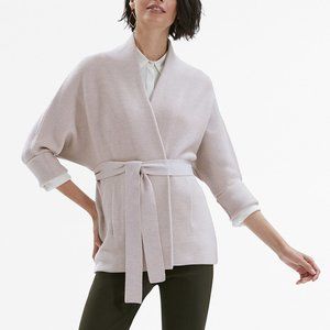$265 NWT MM LaFleur Morandi Belted Cardigan Sweater Almond Merino Wool XS/S